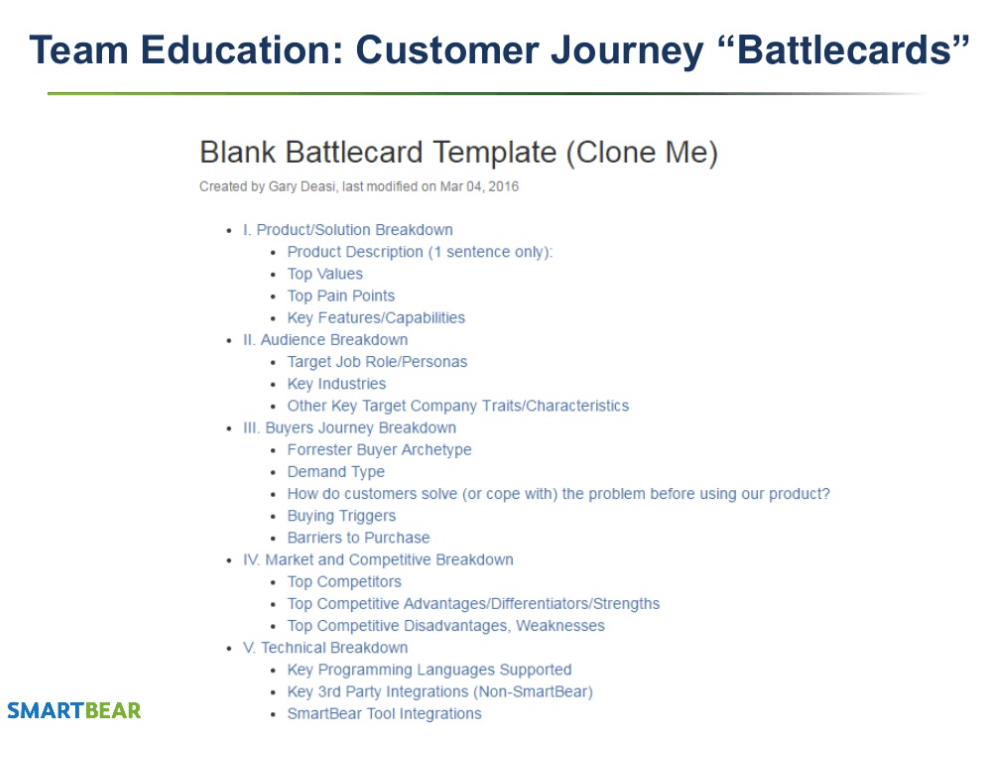customer journey battlecard template